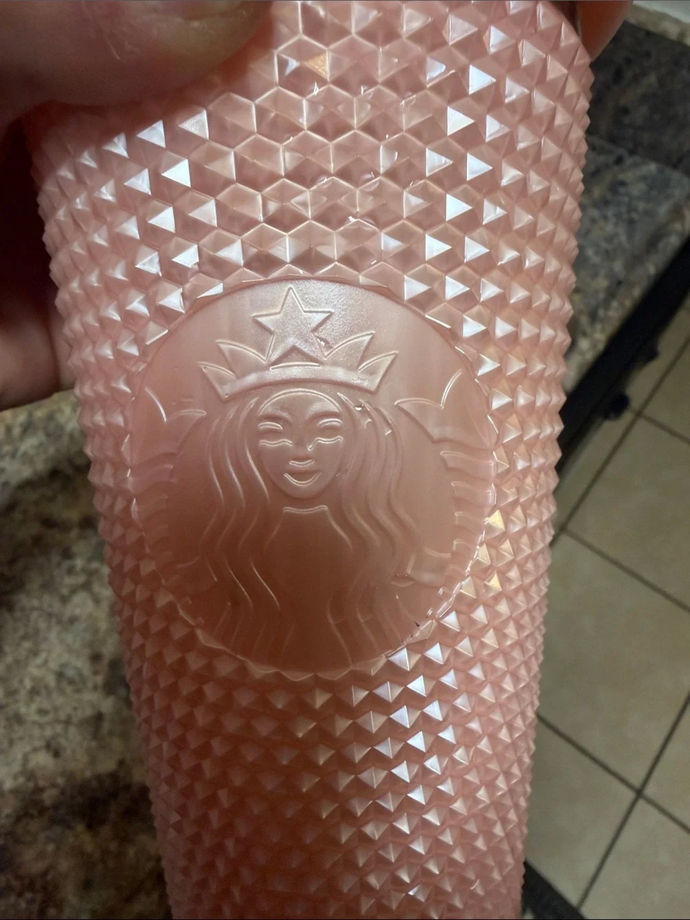 Starbucks Blush Pink Studded Reusable Cup with Straw